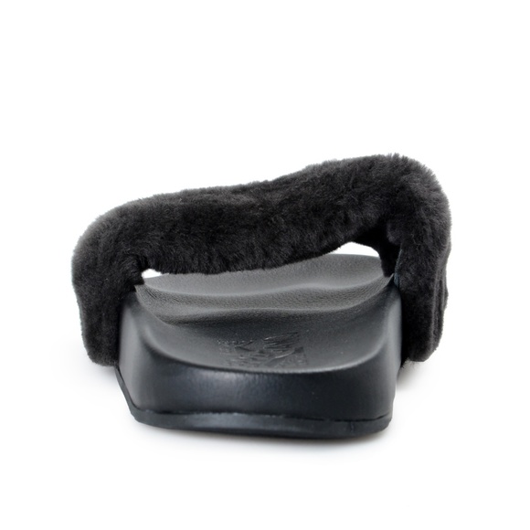 Salvatore Ferragamo Lamb Fur Leather Flip Flop main image 6
